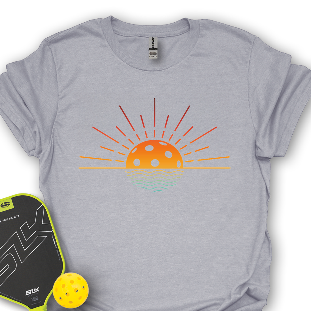 Pickleball Retro Sunset Unisex T-Shirt - Picklechillz