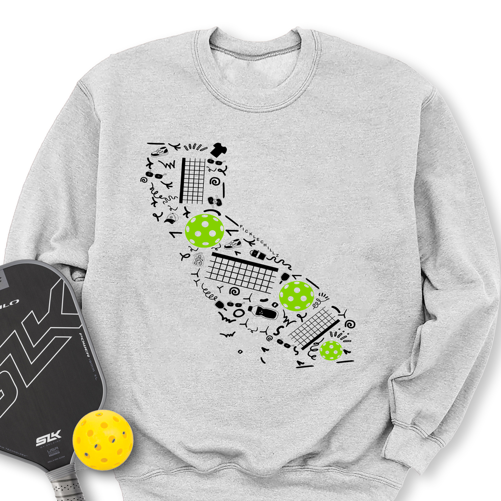 California Pickleball Map Sweatshirt - Picklechillz
