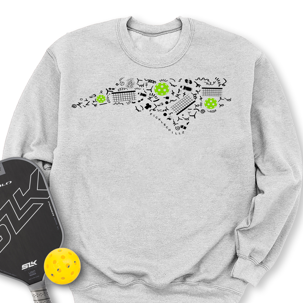 North Carolina Pickleball Map Sweatshirt - Picklechillz