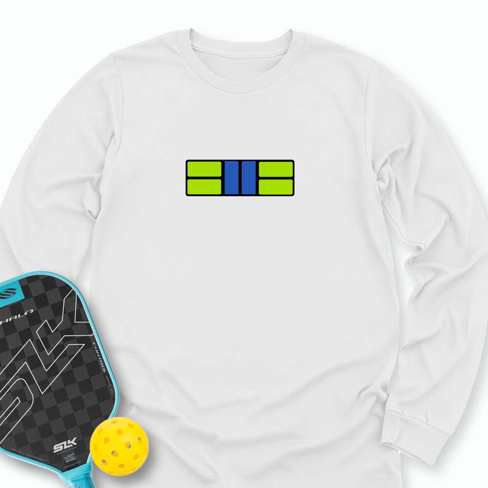 Pickle Court - Navy Snap Back Pickleball Long Sleeve - Picklechillz