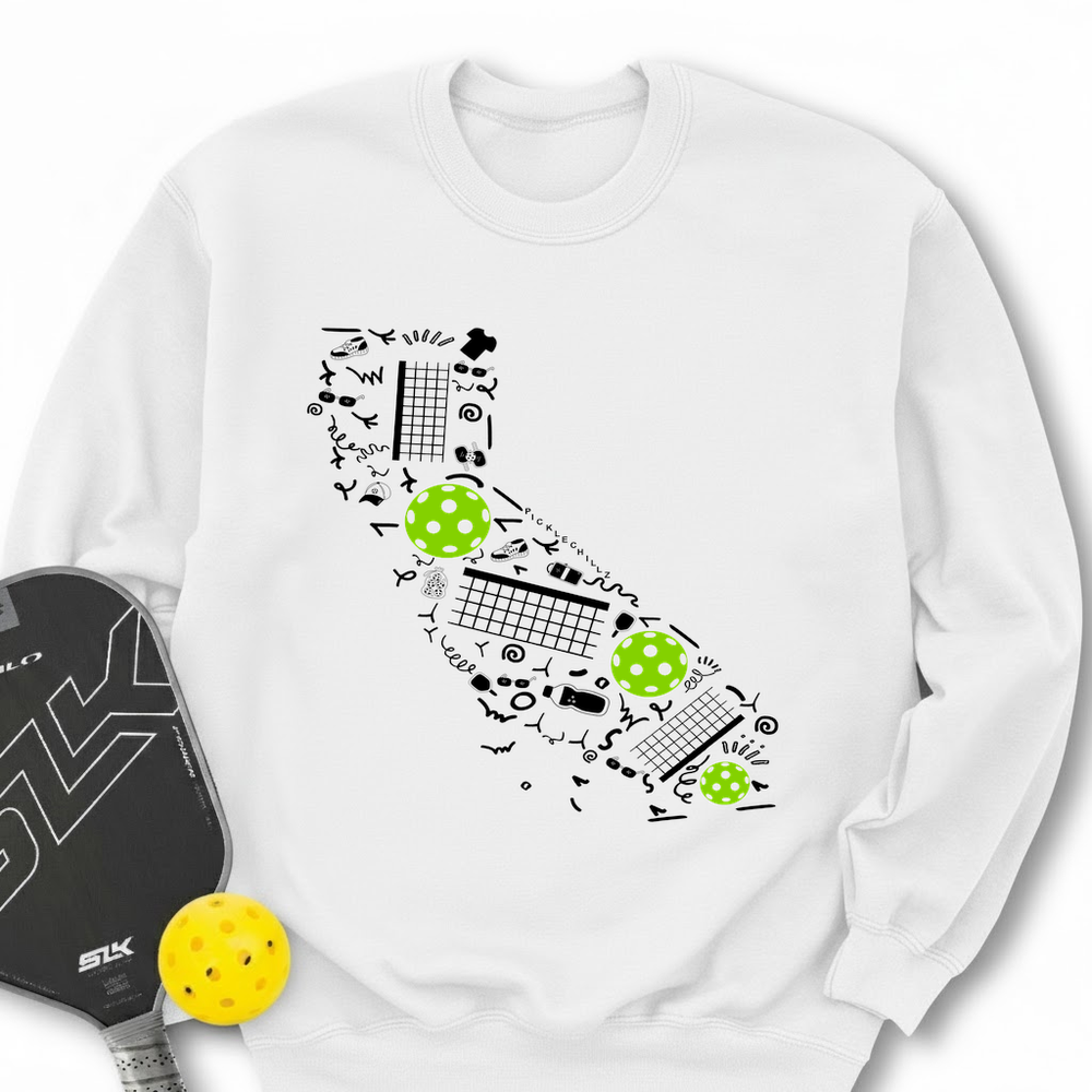 California Pickleball Map Sweatshirt - Picklechillz