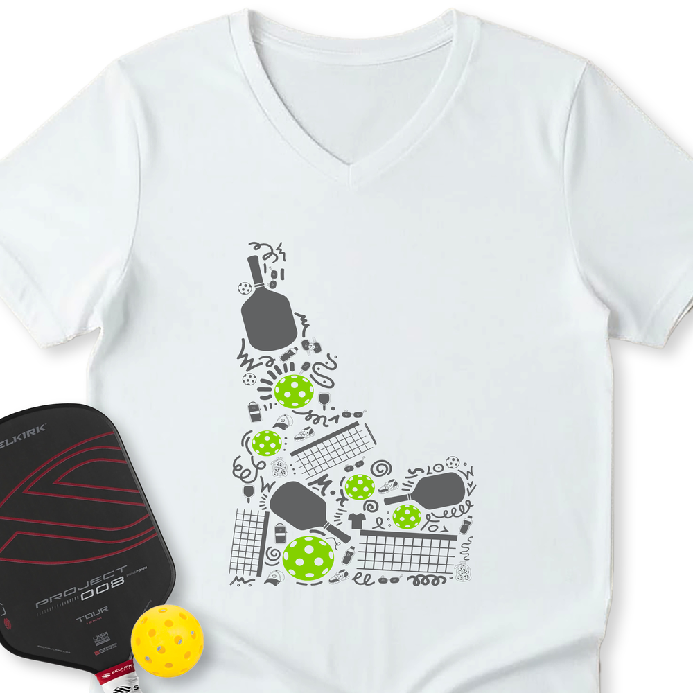 IDAHO Pickleball V-Neck T-Shirt - Picklechillz