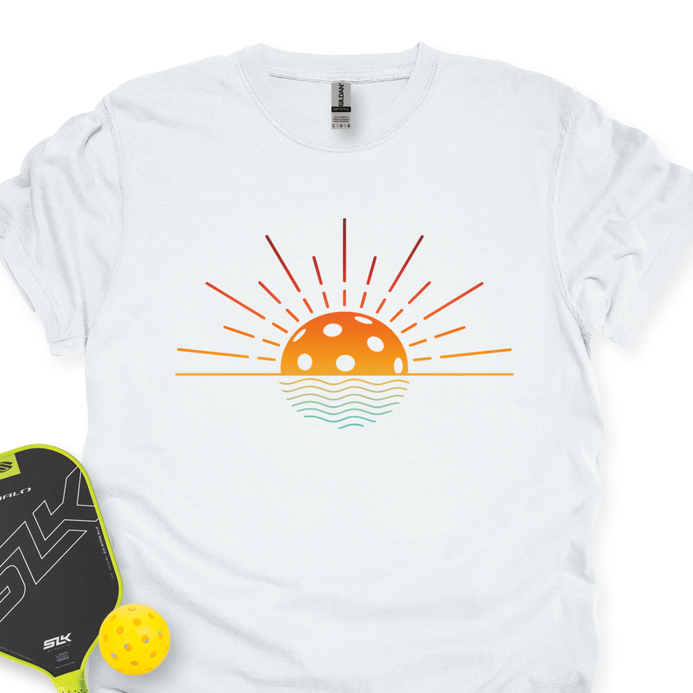 Pickleball Retro Sunset Unisex T-Shirt - Picklechillz