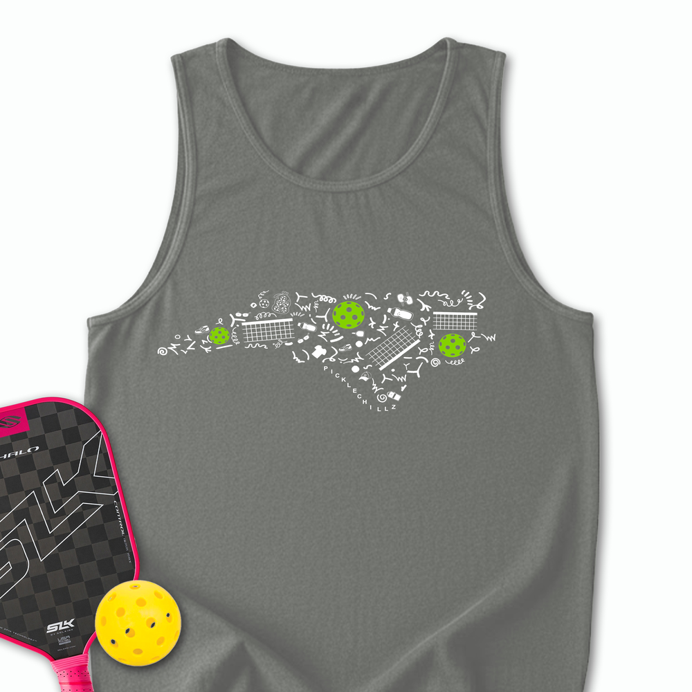 North Carolina Pickleball Map Tank Top - Picklechillz