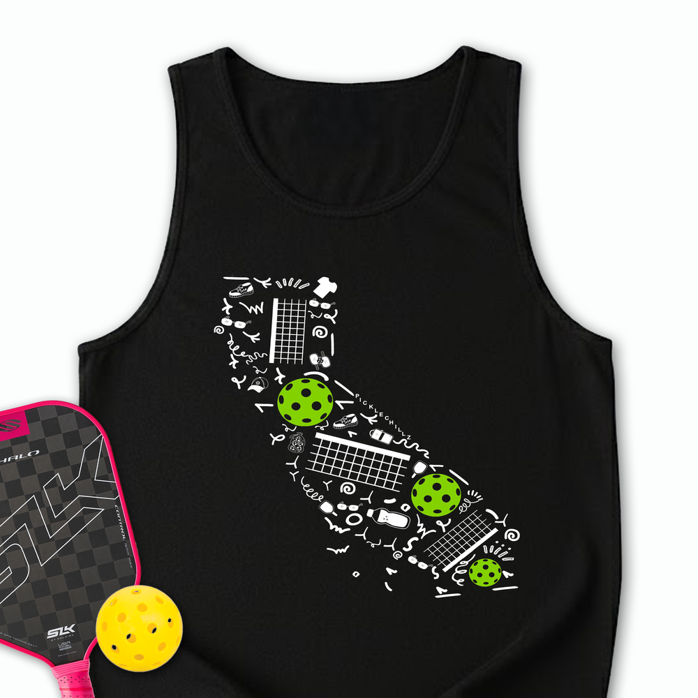 California Pickleball Map Tank Top - Picklechillz