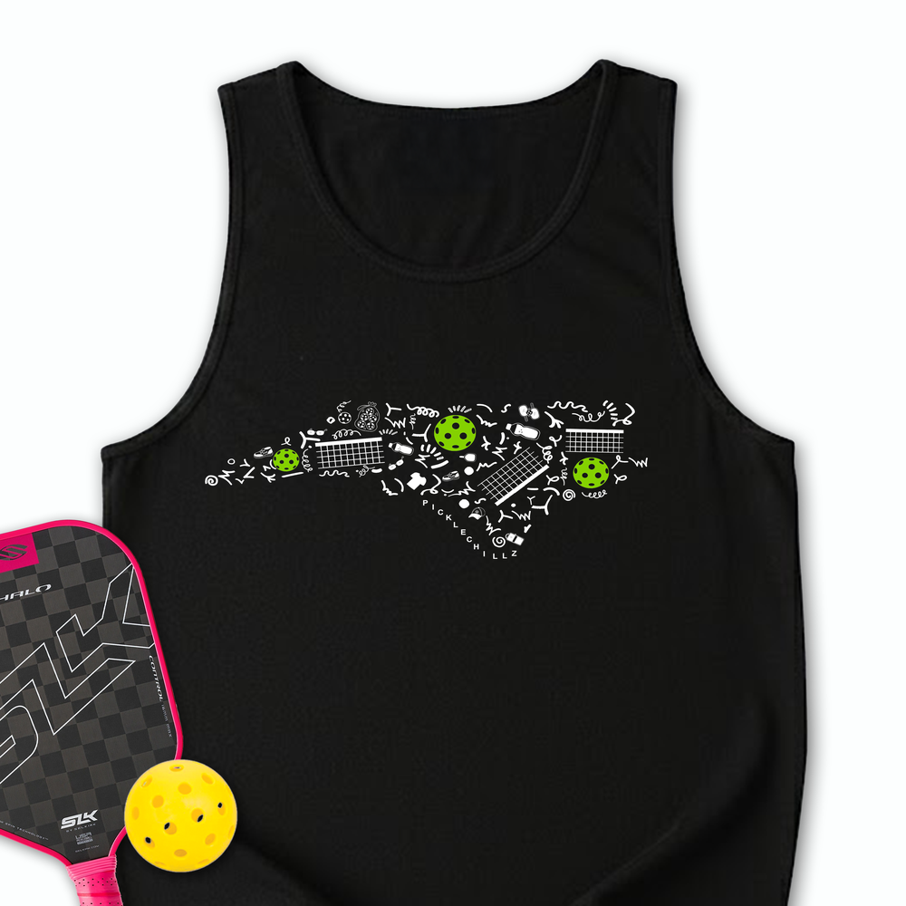 North Carolina Pickleball Map Tank Top - Picklechillz