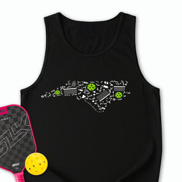 North Carolina Pickleball Map Tank Top - Picklechillz