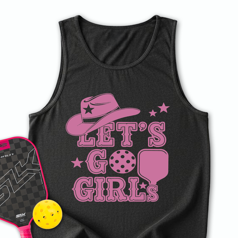 Let's Go Girls Cowboy Pickleball Tank Top - Picklechillz