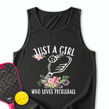 Just A Girl Who Loves Pickleball Flower Tank Top - Picklechillz