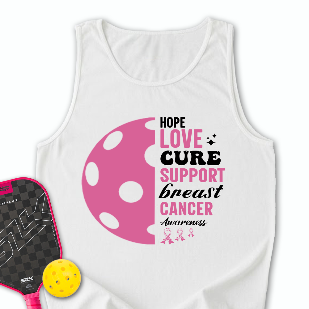 Hope Love Cure Support Breast Cancer Awareness Tank Top - Picklechillz