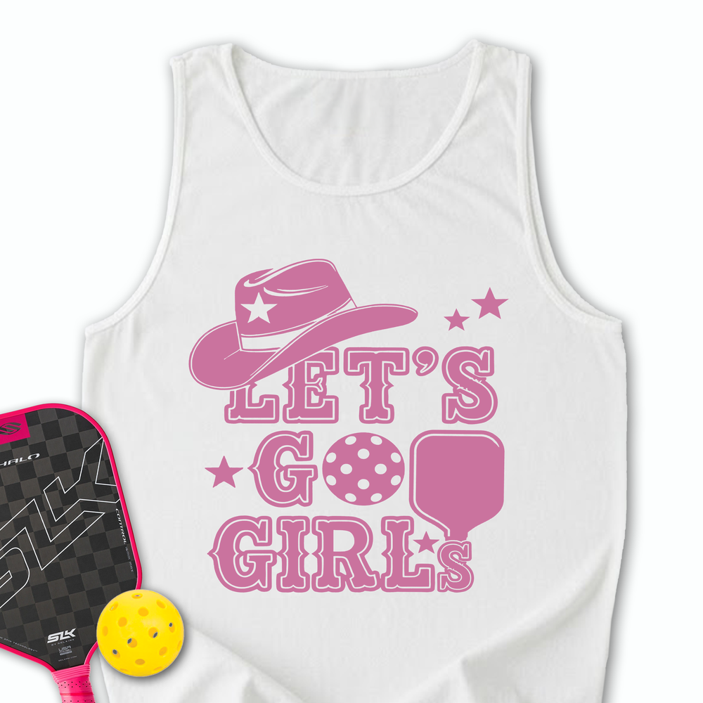 Let's Go Girls Cowboy Pickleball Tank Top - Picklechillz