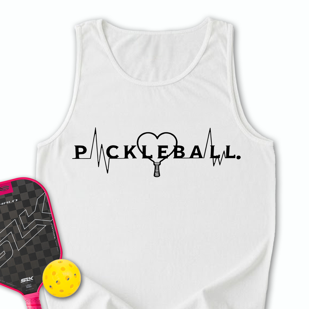 Pickleball Heartbeat Graphic V2 Tank Top - Picklechillz