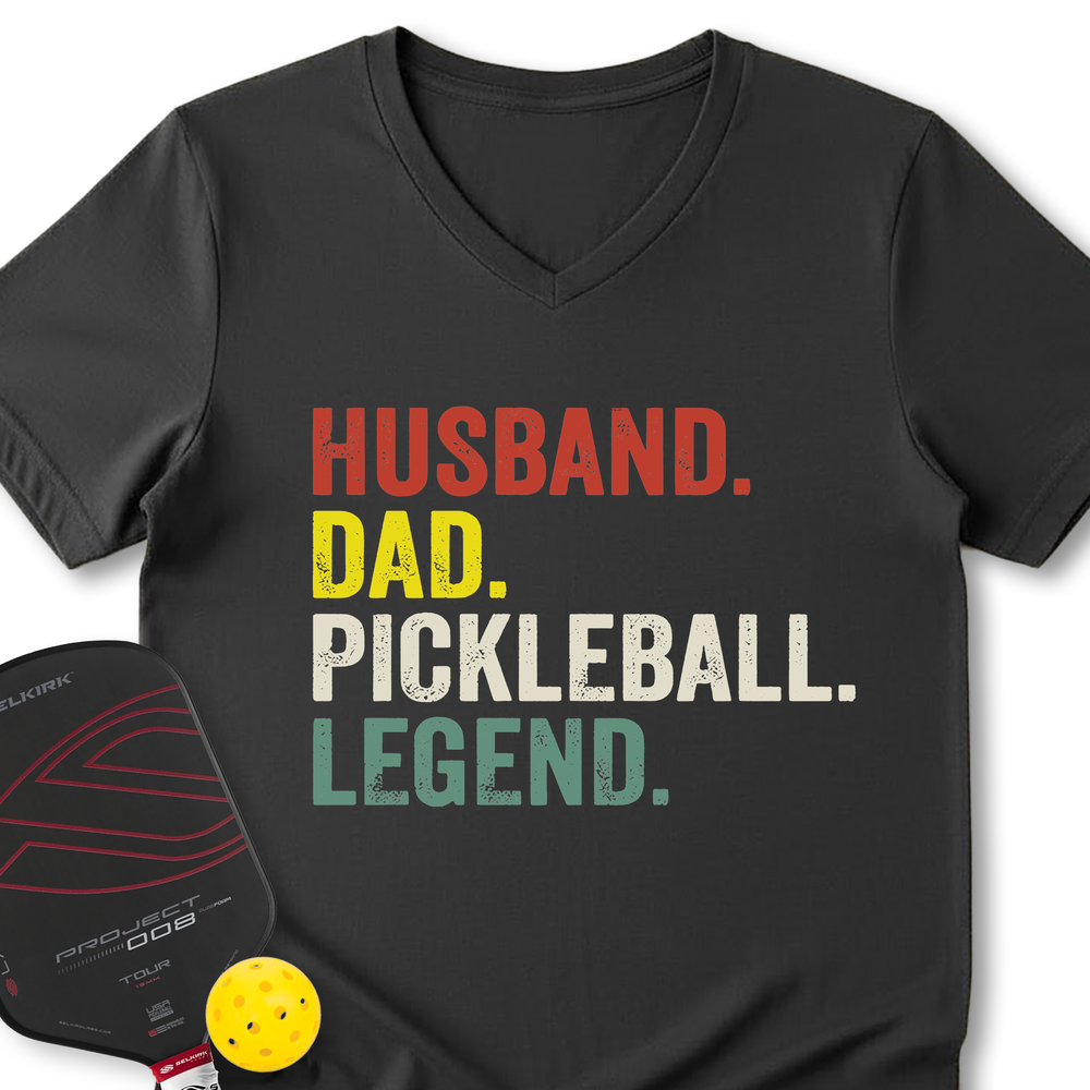 Funny Husband Dad Legend V-Neck T-Shirt - Picklechillz