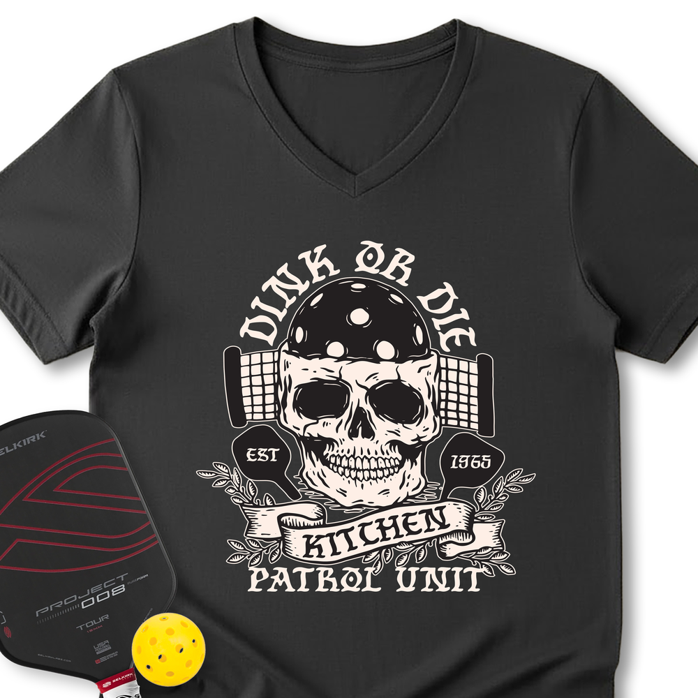 Dink or Die Pickleball V-Neck T-Shirt - Picklechillz