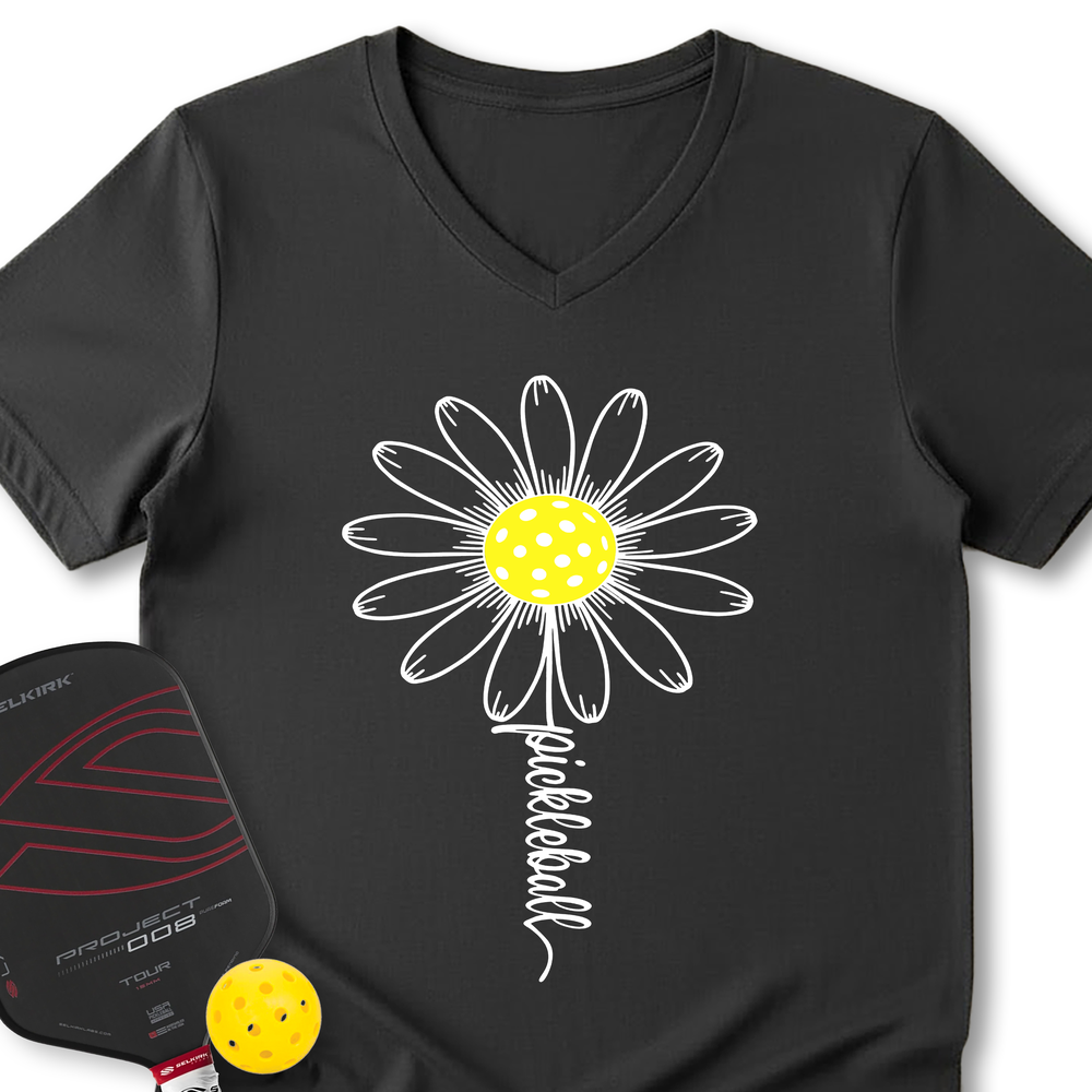 Sunflower Pickleball V-Neck T-Shirt - Picklechillz