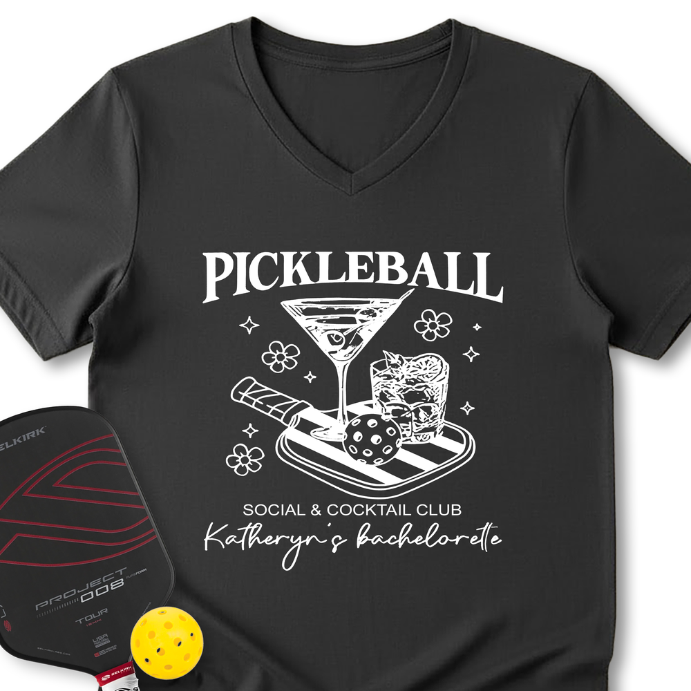 Pickleball Bachelorette V-Neck T-Shirt - Picklechillz