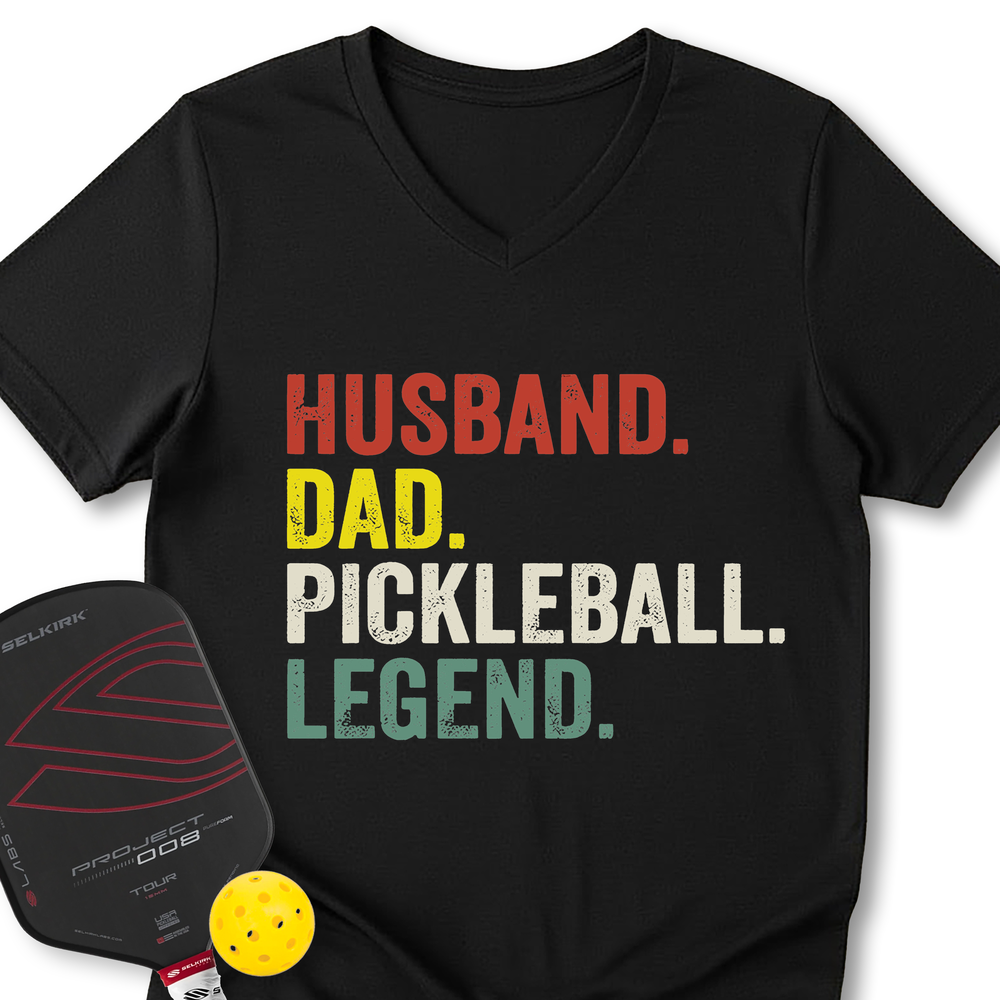 Funny Husband Dad Legend V-Neck T-Shirt - Picklechillz