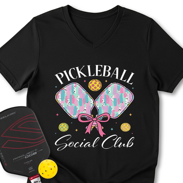 Pickleball Social Club V-Neck T-Shirt - Picklechillz