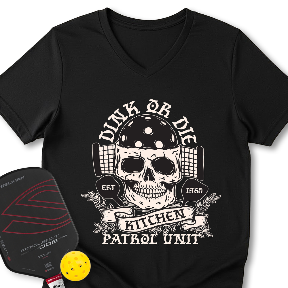 Dink or Die Pickleball V-Neck T-Shirt - Picklechillz