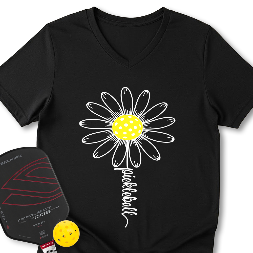 Sunflower Pickleball V-Neck T-Shirt - Picklechillz