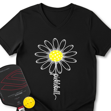 Sunflower Pickleball V-Neck T-Shirt - Picklechillz