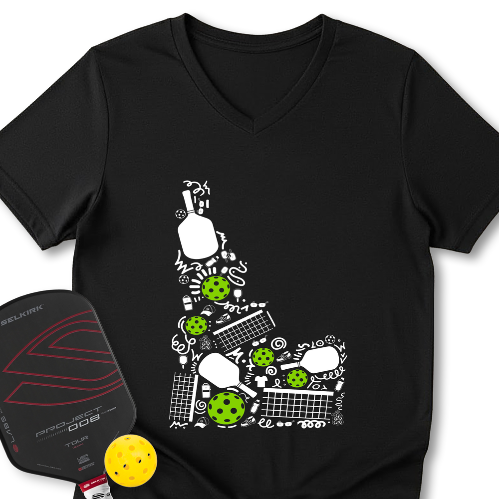 IDAHO Pickleball V-Neck T-Shirt - Picklechillz