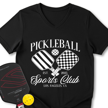 Custom Pickleball Social Club V-Neck T-Shirt - Picklechillz