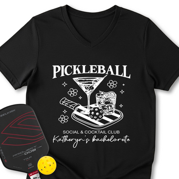 Pickleball Bachelorette V-Neck T-Shirt - Picklechillz