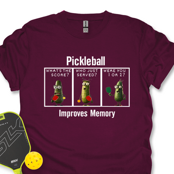 Pickleball Improves Memory, Funny Pickles Unisex T-Shirt - Picklechillz