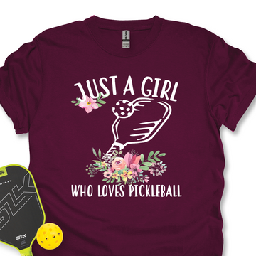 Just A Girl Who Loves Pickleball Flower Unisex T-Shirt - Picklechillz