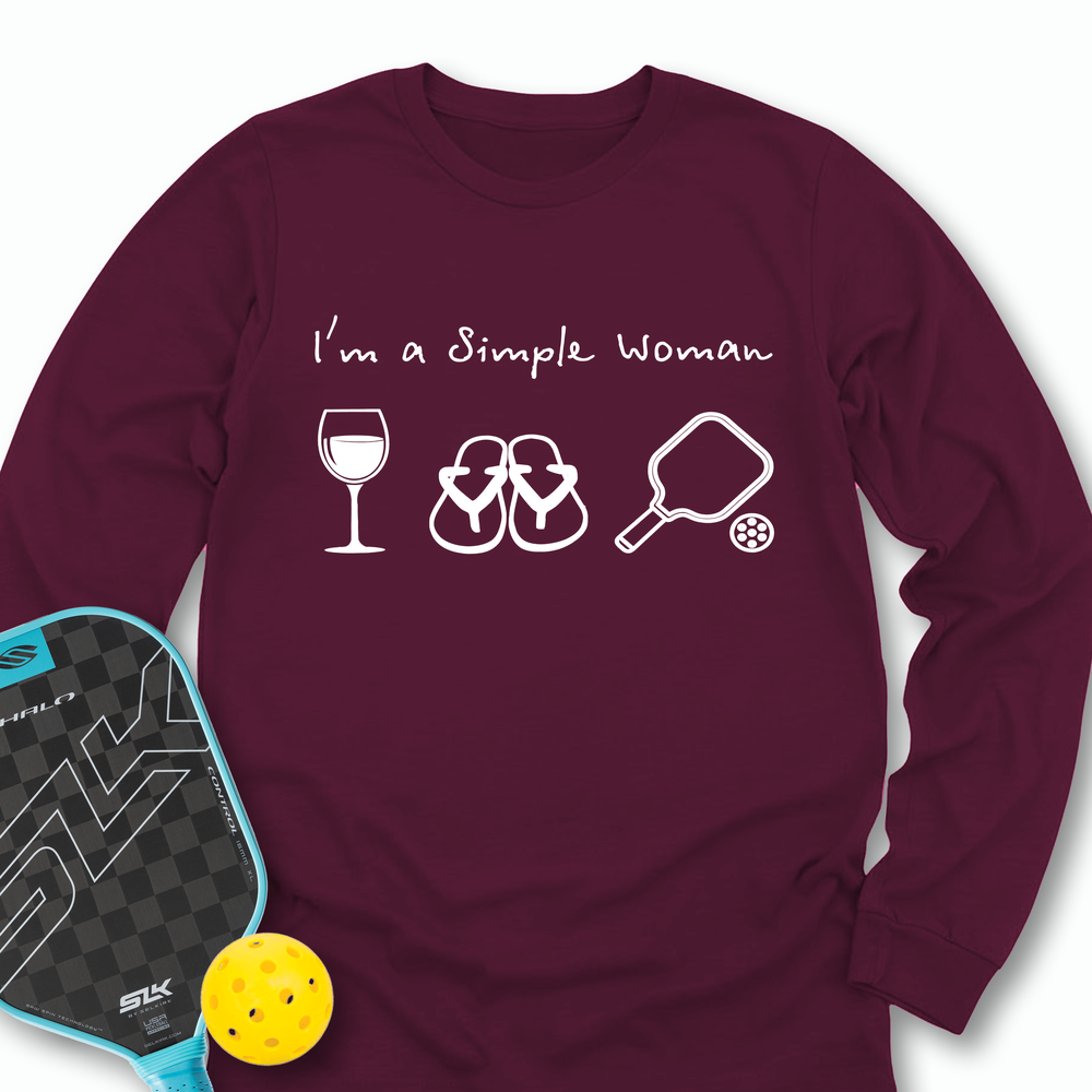 Pickleball Simple Woman Long Sleeve - Picklechillz