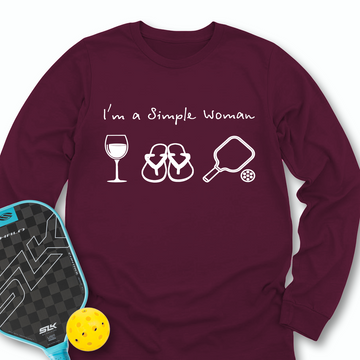 Pickleball Simple Woman Long Sleeve - Picklechillz
