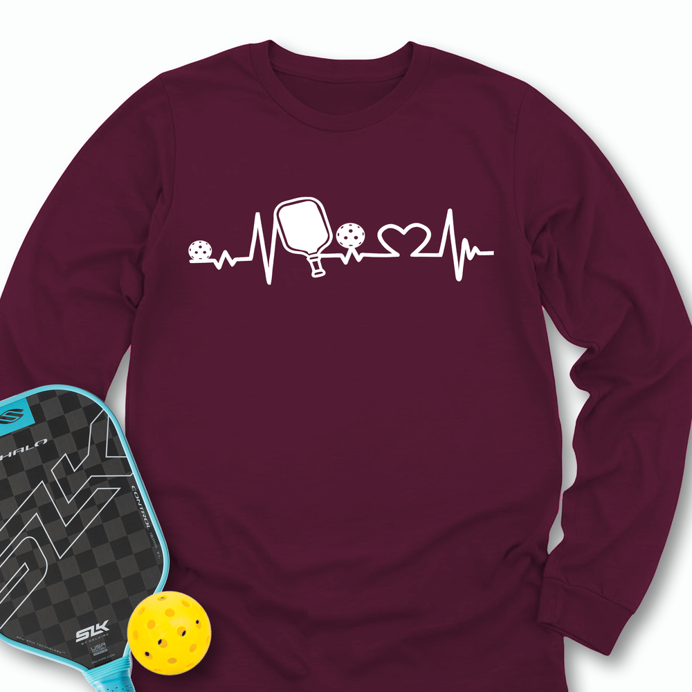 Pickleball Heartbeat Graphic Long Sleeve - Picklechillz