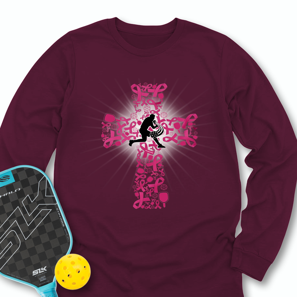 Breast Cancer Warrior Pickleball V1 Long Sleeve - Picklechillz