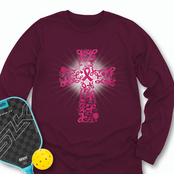 Breast Cancer Warrior Pickleball V2 Long Sleeve - Picklechillz