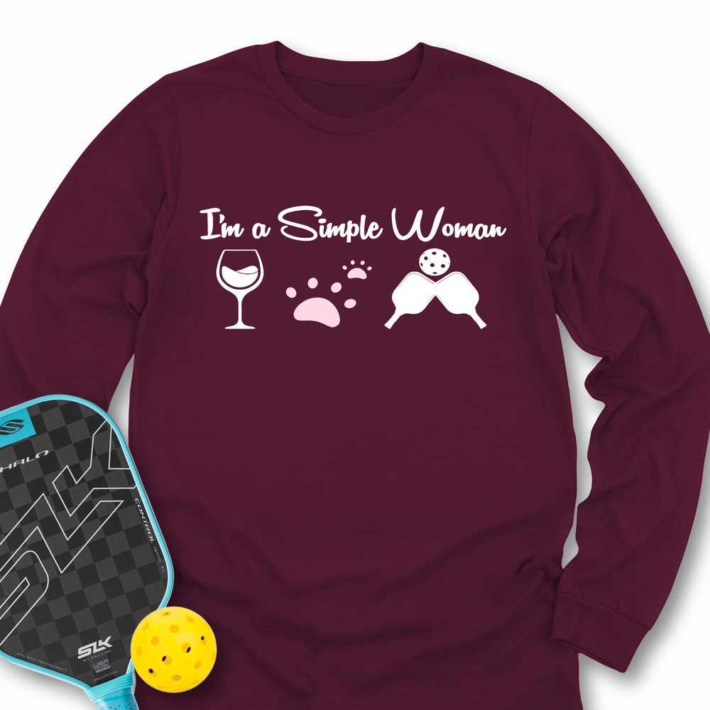 Cat Wine Pickleball Long Sleeve - Picklechillz
