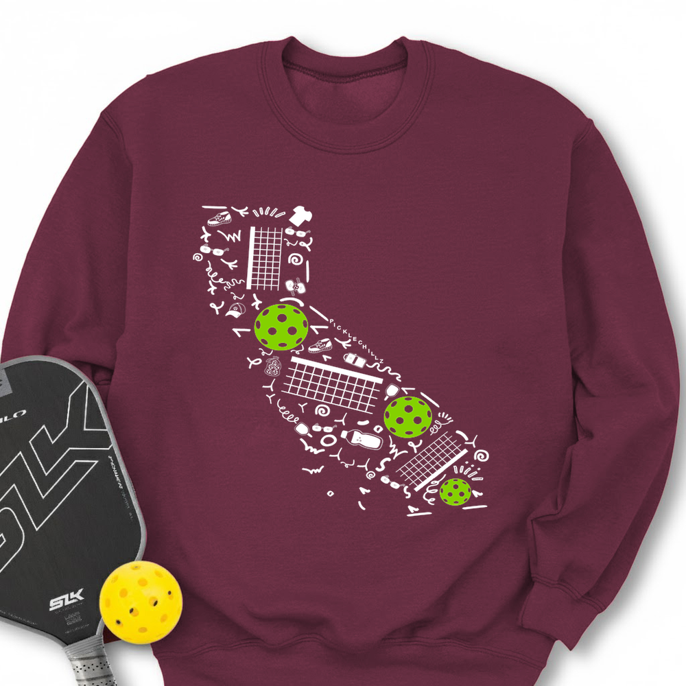 California Pickleball Map Sweatshirt - Picklechillz