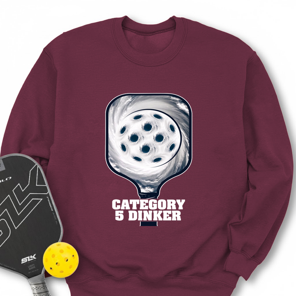 Category 5 Dinker Pickleball Funny Sweatshirt - Picklechillz