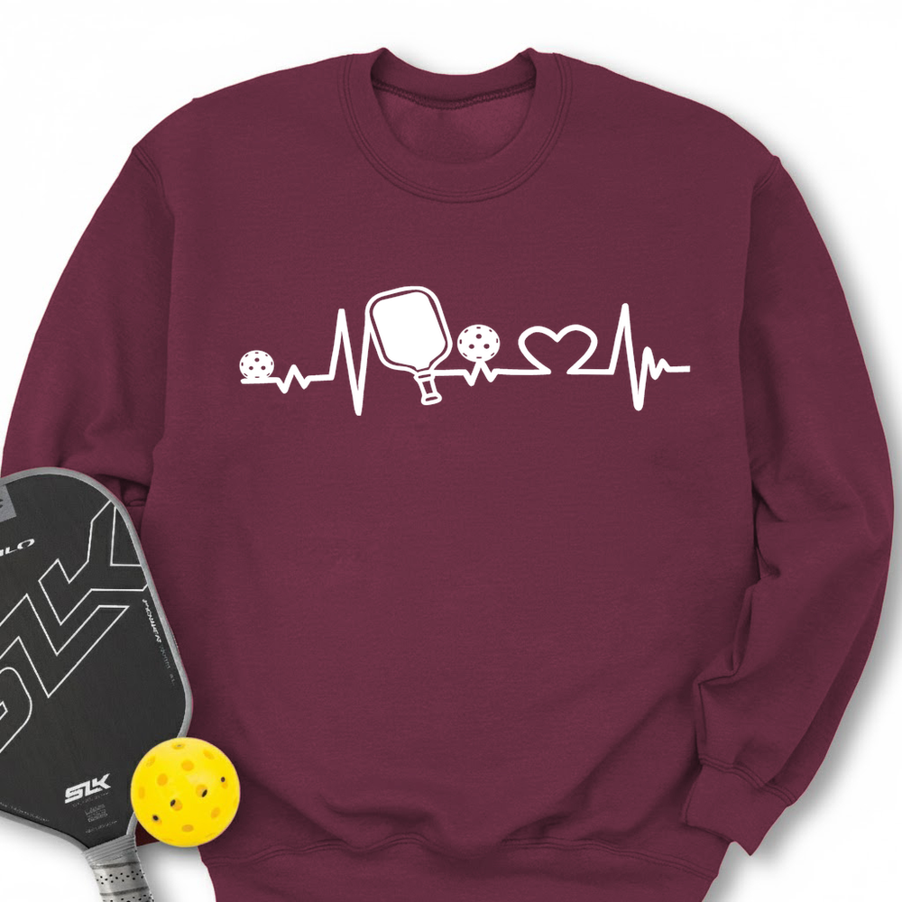 Pickleball Heartbeat Graphic Sweatshirt - Picklechillz