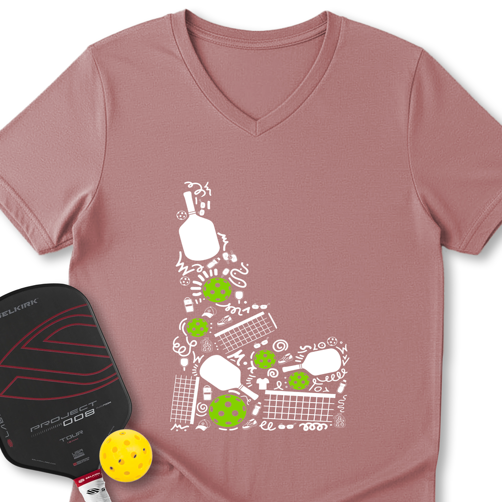 IDAHO Pickleball V-Neck T-Shirt - Picklechillz