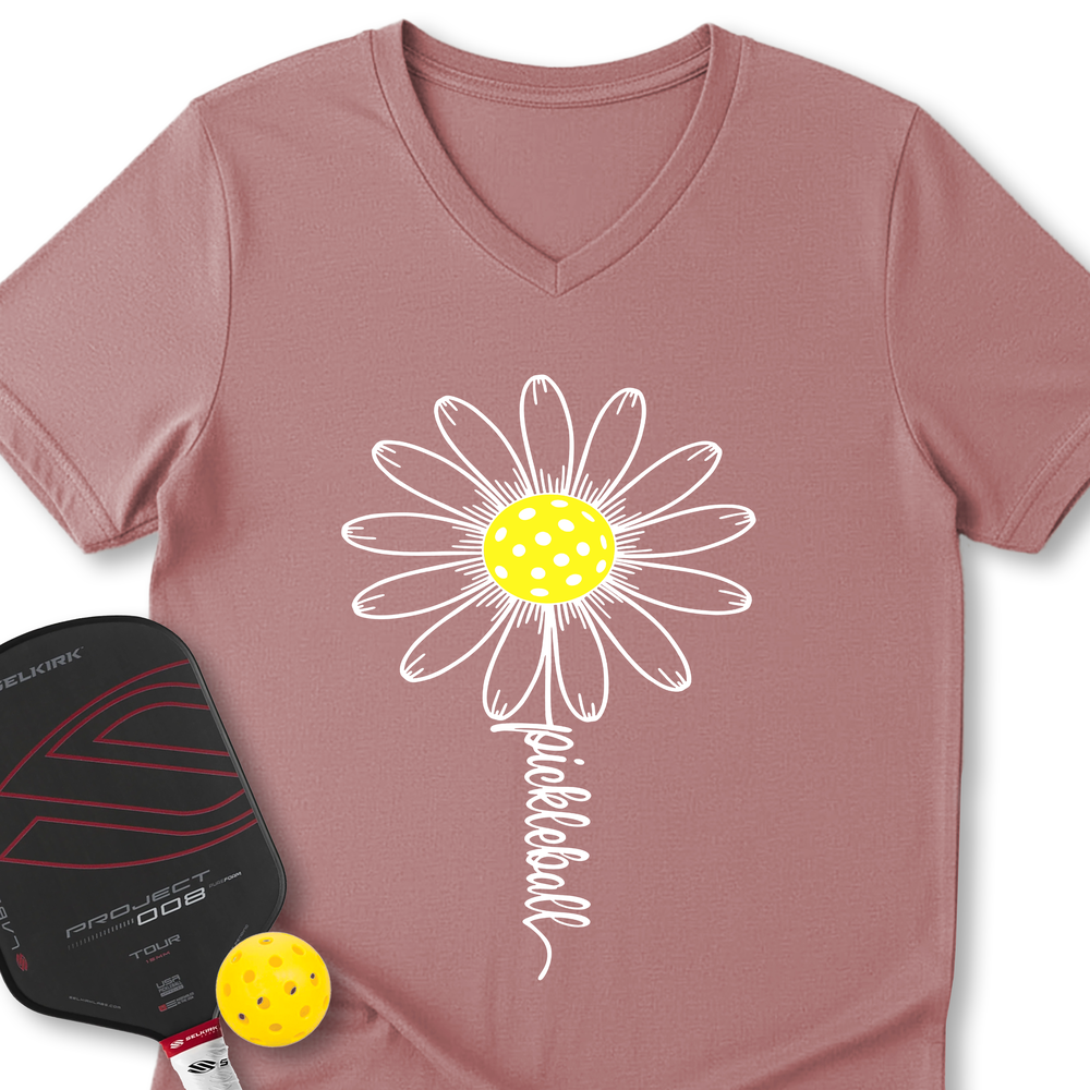 Sunflower Pickleball V-Neck T-Shirt - Picklechillz
