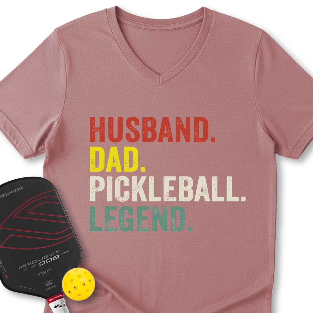 Funny Husband Dad Legend V-Neck T-Shirt - Picklechillz