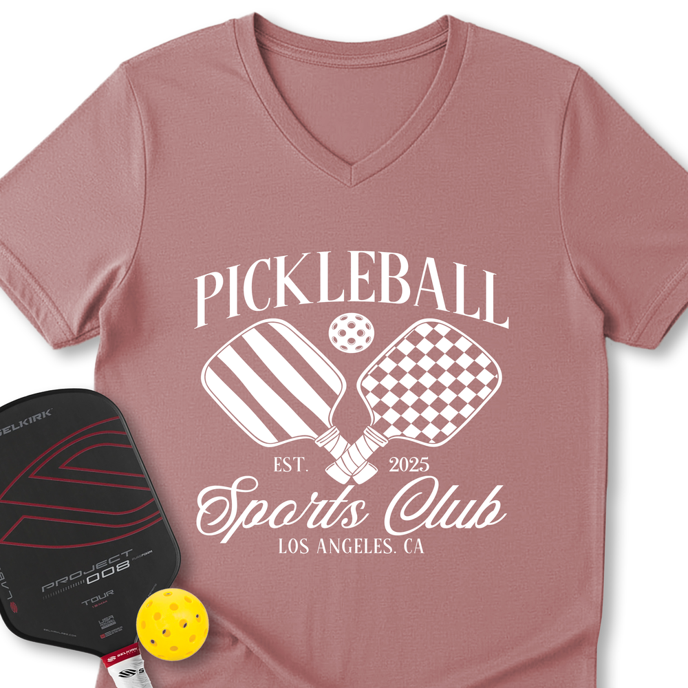 Custom Pickleball Social Club V-Neck T-Shirt - Picklechillz