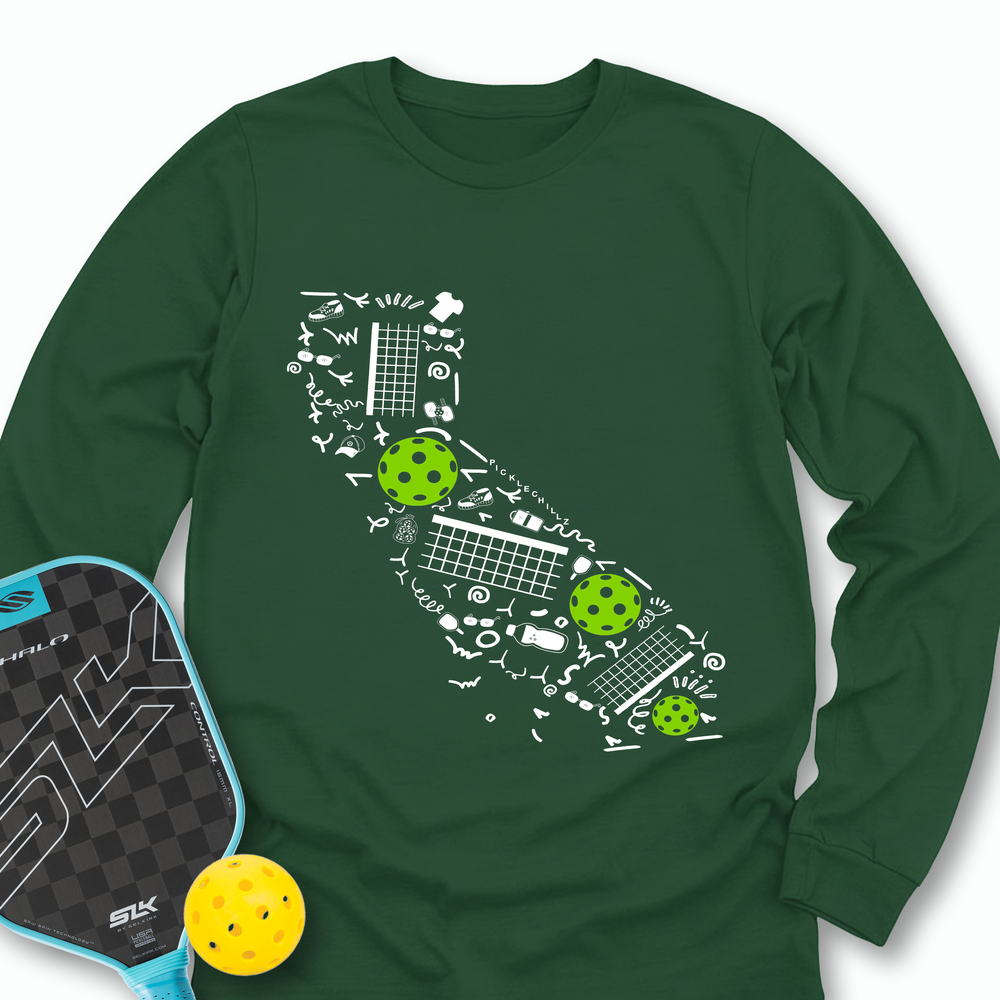 California Pickleball Map Long Sleeve - Picklechillz