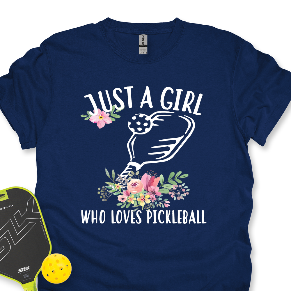 Just A Girl Who Loves Pickleball Flower Unisex T-Shirt - Picklechillz