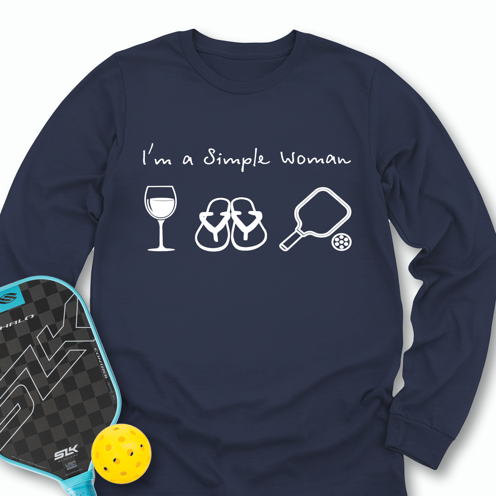 Pickleball Simple Woman Long Sleeve - Picklechillz