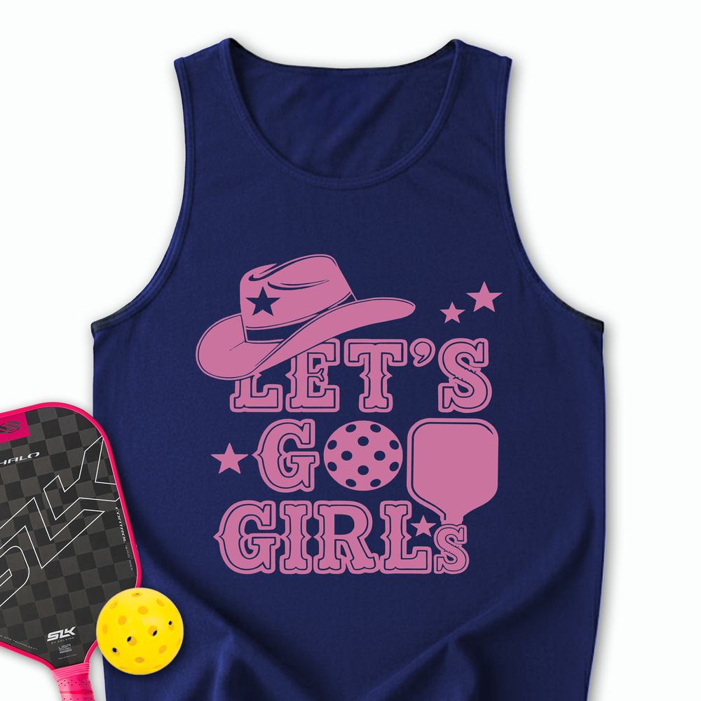 Let's Go Girls Cowboy Pickleball Tank Top - Picklechillz