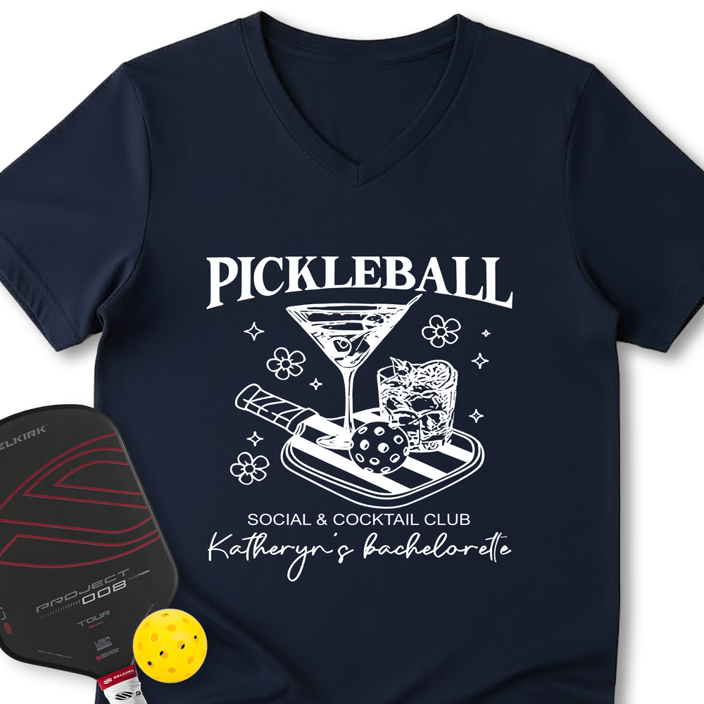 Pickleball Bachelorette V-Neck T-Shirt - Picklechillz
