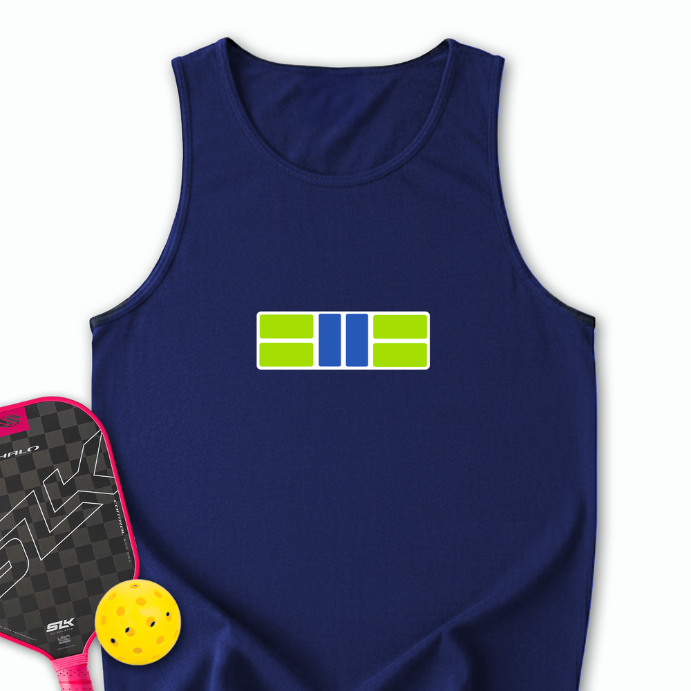 Pickle Court - Navy Snap Back Pickleball Tank Top - Picklechillz