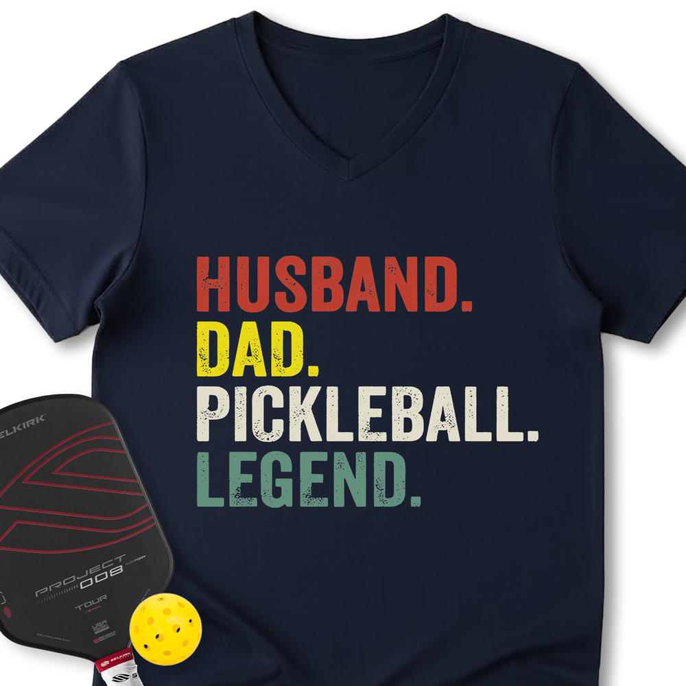Funny Husband Dad Legend V-Neck T-Shirt - Picklechillz